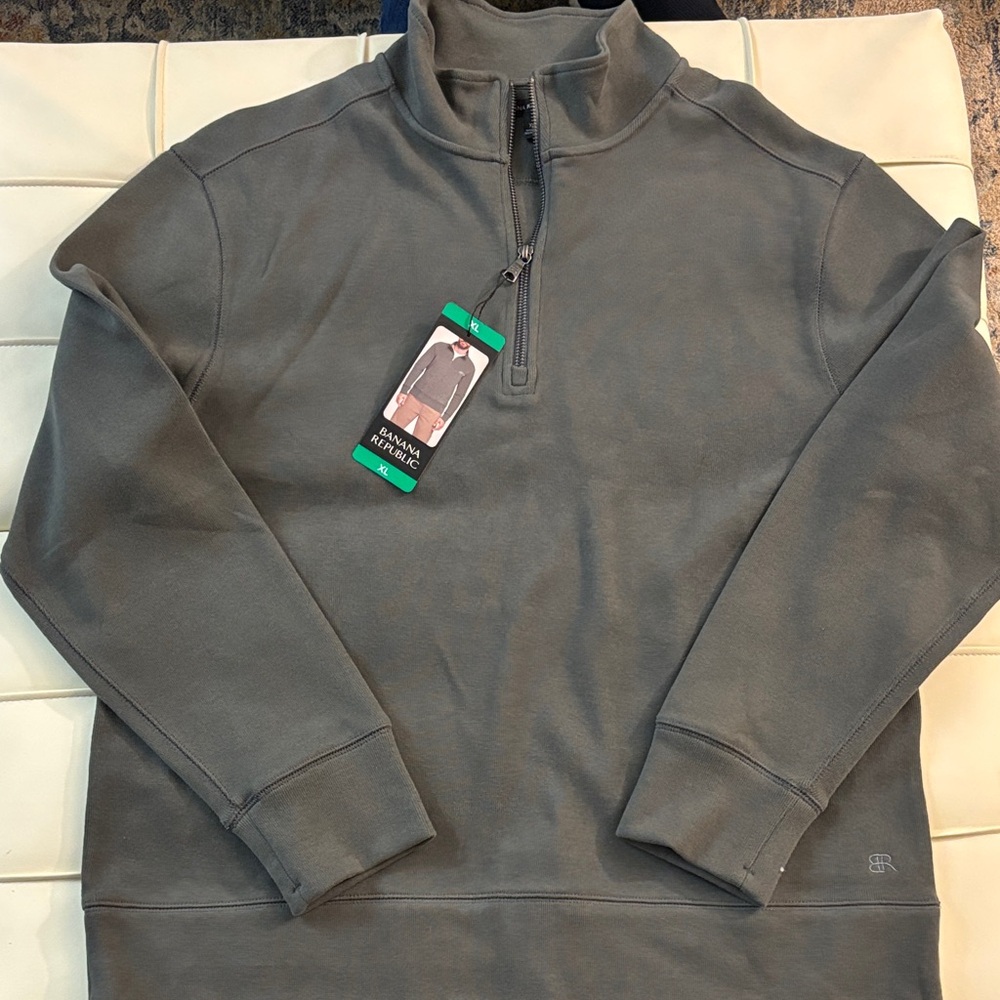Banana Republic Men’s Charcoal Gray Half-Zip Sweater